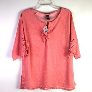 Beachcombers Tunic Coral S Oversized Lace-Up *O